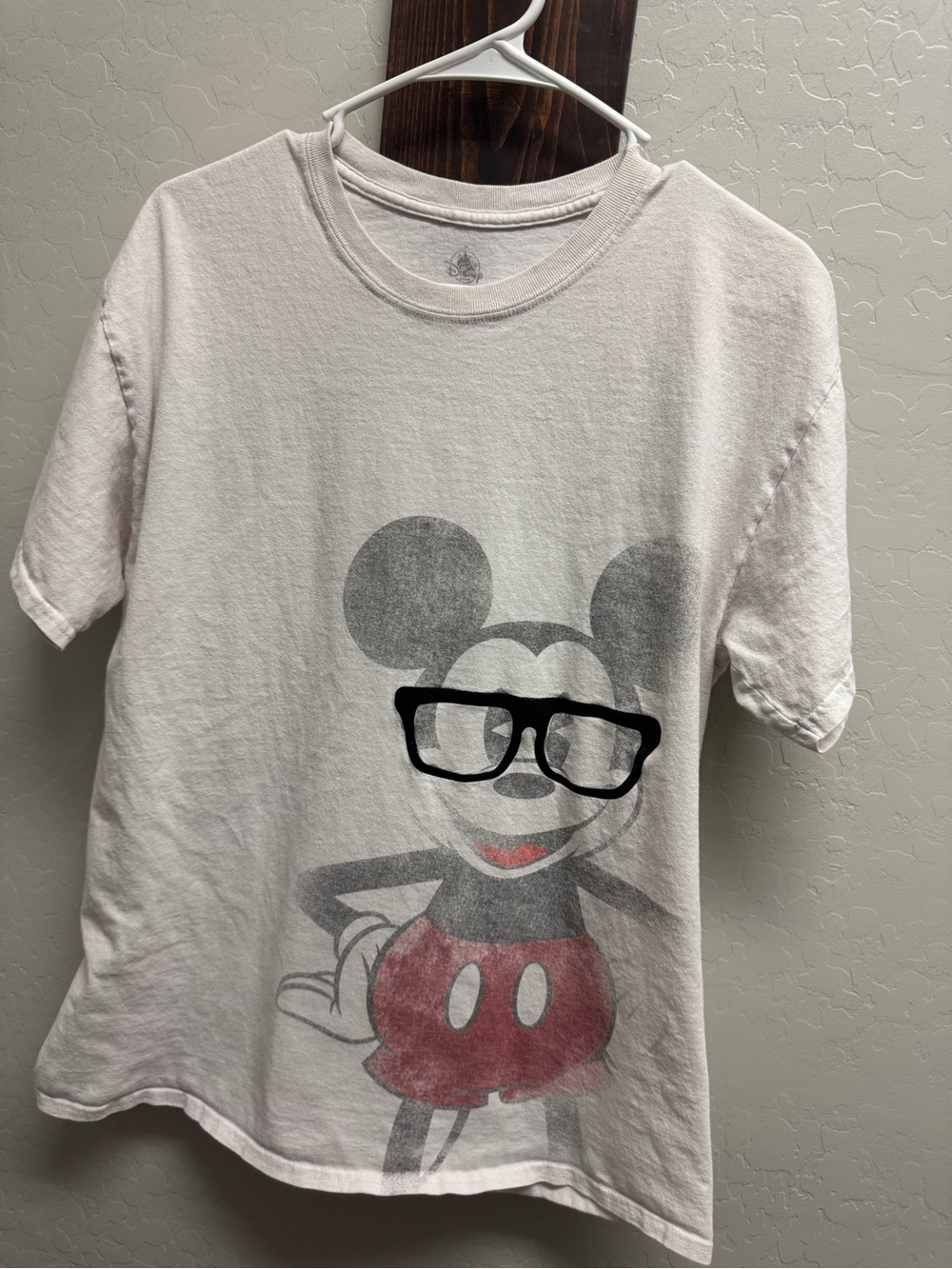 Disney White Tee with Red and Black Mickey Graphic